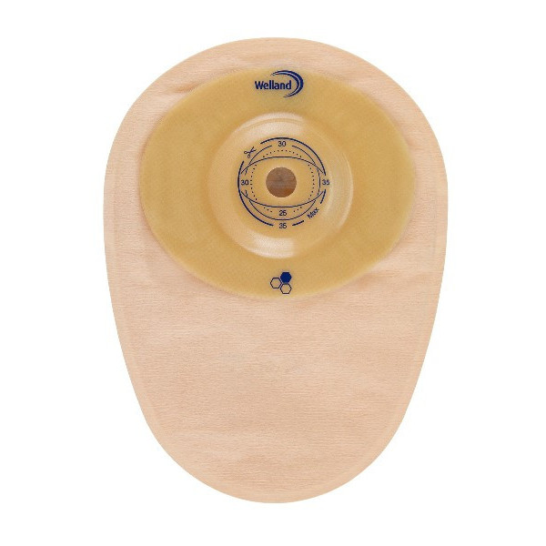 SACCA PER COLOSTOMIA WELLAND AURUM PROFILE COLO MIDI OPACA PRETAGLIATA DIAMETRO 13-48 MM INIZIO CONVESSITA' 48 MM 10 PEZZI