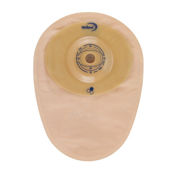 SACCA PER COLOSTOMIA WELLAND AURUM CONVEX COLO MIDI OPACA RITAGLIABILE DIAMETRO 13-48 MM INIZIO CONVESSITA' 48 MM 10 PEZZI