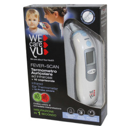TERMOMETRO AURICOLARE WECAREYU FEVER-SCAN AD INFRAROSSI CON 10 COPRISONDA