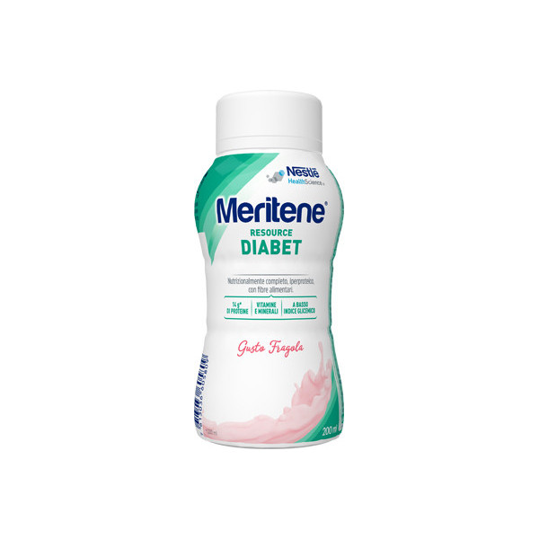 MERITENE RESOURCE DIABET FRAGOLA ALIMENTO IPERPROTEICO 28 VITAMINE E MINERALI 200 ML