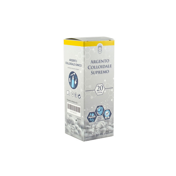 ARGENTO COLLOIDALE SUPREMO 20PPM CERTIFICATO SPRAY CON CONTAGOCCE + EROGATORE NASO + EROGATORE GOLA + EROGATORE PELLE