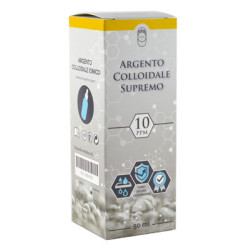 ARGENTO COLLOIDALE SUPREMO 10PPM CERTIFICATO CON CONTAGOCCE 50 ML