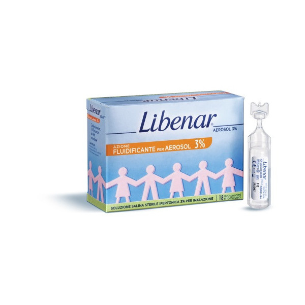 SOLUZIONE SALINA IPERTONICA 3% LIBENAR PER INALAZIONE CON AEROSOL 18 FLACONCINI MONOUSO X 4ML