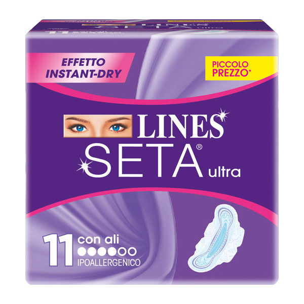 LINES SETA ULTRA ASSORBENTI CON ALI 11 PEZZI