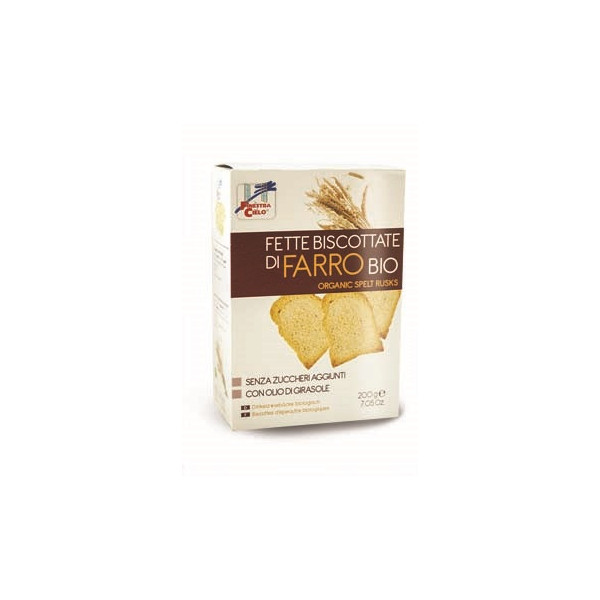 FSC FETTE BISCOTTATE DI FARRO BIO SENZA ZUCCHERI AGGIUNTI CON OLIO DI GIRASOLE SENZA OLIO DI PALMA 200 G