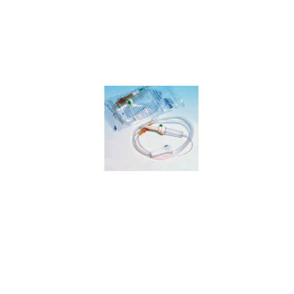 SET STERILE PER INFUSIONE IN MATERIALE ANALLERGICO CON PARA, AGO VENA E ROLLER. CONFEZIONE SINGOLA