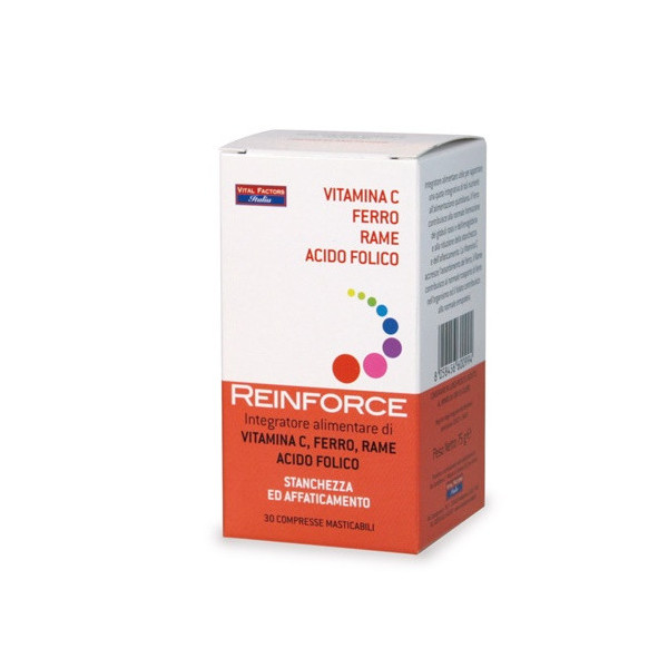 REINFORCE FERRO + RAME + VITAMINA C 30 COMPRESSE MASTICABILI