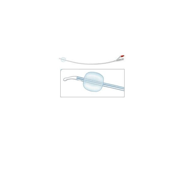 CATETERE FOLEY IN SILICONE PER ADULTI BRILLANT PLUS 2 VIE SENZA SCANALATURE CH24 LUNGHEZZA 41 CM PALLONCINO 10 ML PUNTA CILINDRI