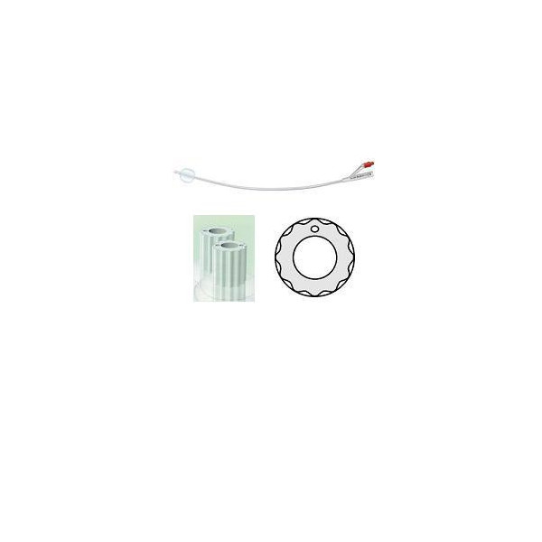 CATETERE VESCICALE IN SILICONE PROFILCATH PLUS SCANALATO 2 VIE CH16 LUNGHEZZA 31 CM PUNTA CILINDRICA 2 FORI CONTRAPPOSTI PALLONC