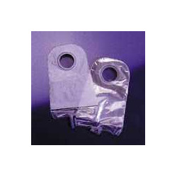 SACCA UROSTOMIA CON VALVOLA ANTIREFLUSSO E PELLICOLA DI RIVESTIMENTO DISPOSITIVO DUE PEZZI CON SISTEMA DI AGGANCIO ATRAUMATICO C