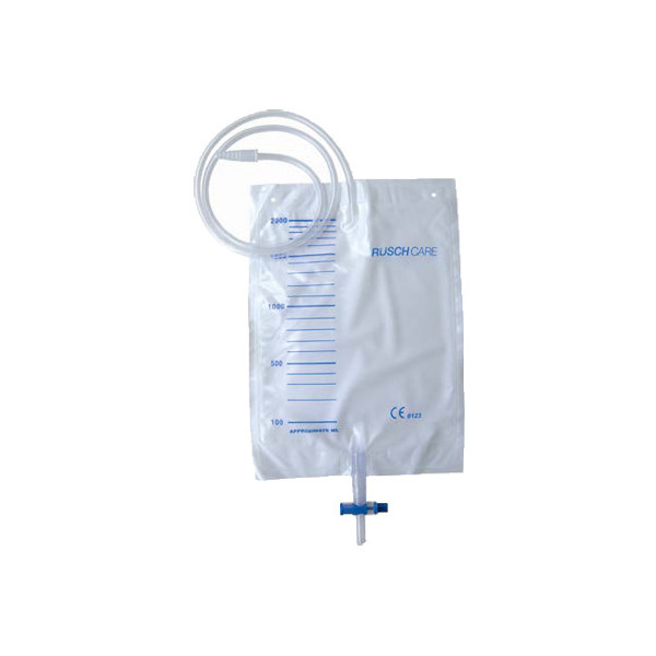 SACCA RACCOLTA URINA DA LETTO IN PVC VOLUME 2000 ML VALVOLA DI NON RITORNO RUBINETTO SCARICO T-TAP TUBO DI RACCORDO DIAMETRO 5-7