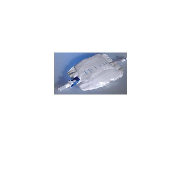 SACCA RACCOGLI URINA DA GAMBA PER INCONTINENZA IN PVC 750 ML RIVESTITA TUBO RACCORDO DIRITTO 30 CM+RUBINETTO SCARICO+VALVOLA ANT