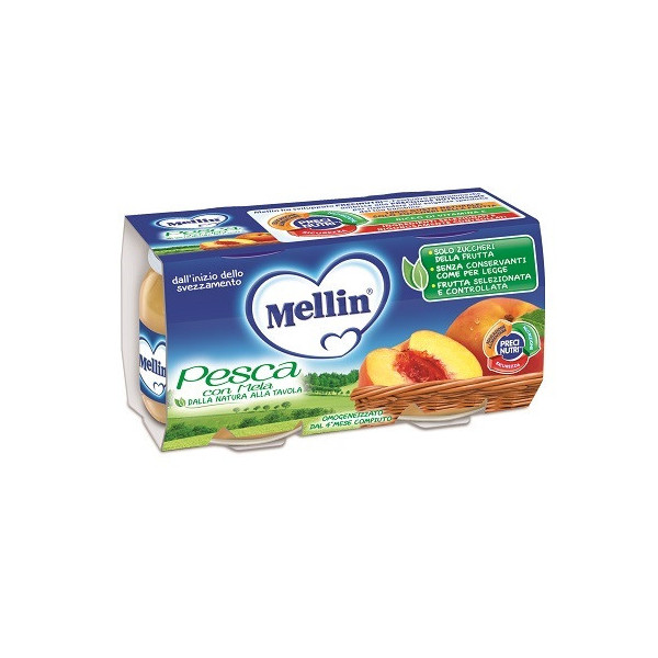 MELLIN OMOGENEIZZATO PESCA MELA 100 G 2 PEZZI