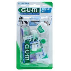 GUM TRAVEL KIT VIAGGIO 1 SPAZZOLINO PIEGHEVOLE GUM TRAVEL + 1 DENTIFRICIO VIAGGIO 12 ML + 1 ROCCHETTO FILO INTERDENTALE 10MT + 2