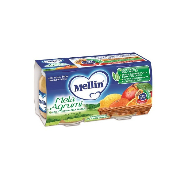 MELLIN OMOGENEIZZATO MELA AGRUMI 100 G 2 PEZZI