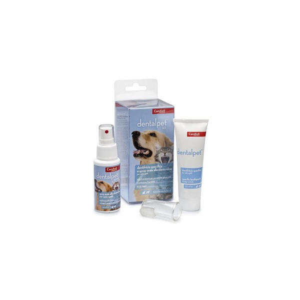 DENTALPET KIT DENTIFRICIO 50ML+SPRAY ORALE 50ML+1 DITALE