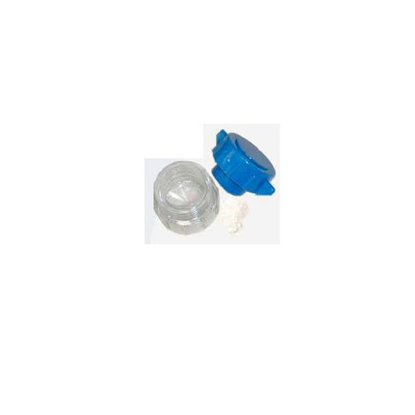 FRANTUMAPILLOLE IN ABS A 2 SCOMPARTI BASE TRASPARENTE COPERCHIO BLU DIMENSIONI 5,4X3,3X4,7 CM