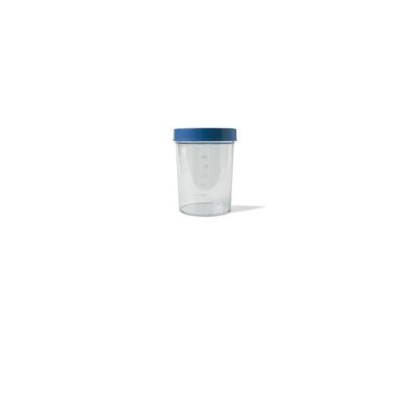 CONTENITORE PIC STERILE TRASPARENTE PER ANALISI DEI FLUIDI ORGANICI 100 ML TAPPO A VITE + ETICHETTA AUTOADESIVA