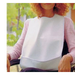 BAVAGLINO CON MARSUPIO PER ANZIANI INDICATO PER TRATTENERE LIQUIDI E RESIDUI ALIMENTARI