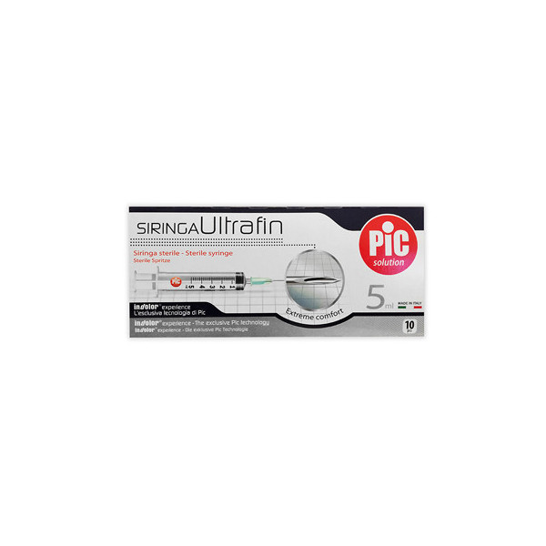 SIRINGA PIC ULTRAFINE 5 ML AGO 14 10 PEZZI