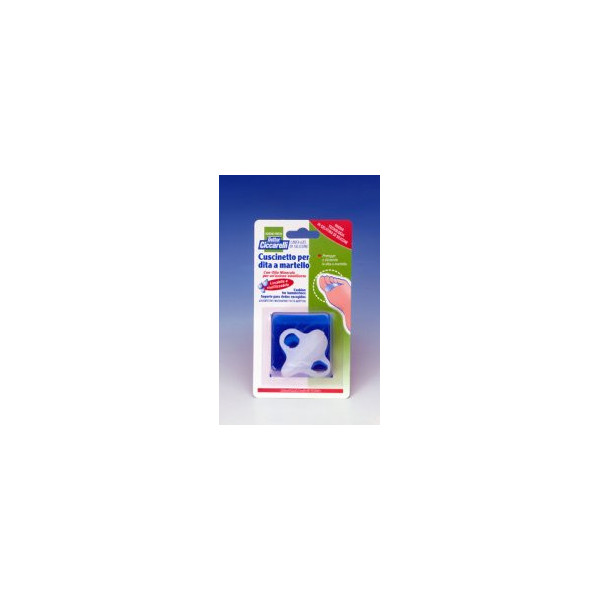 CUSCINETTO PER DITA A MARTELLO REALIZZATO IN GEL DI SILICONEBIANCO SEMITRASPARENTE SAGOMATA PER PROTEGGERE E DISTENDERE LE DITA 