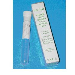 PROVETTA STERILE URIN CARE 12ML IN POLISTIROLO TRASPARENTE, GRADUATA, CON TAPPO BIANCO INTERNO A PRESSIONE, SINGOLARMENTE ASTUCC