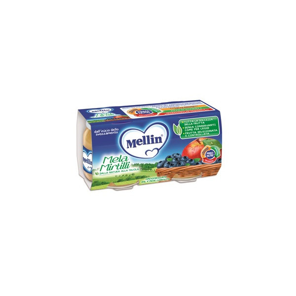 MELLIN OMOGENEIZZATO MELA MIRTILLO 100 G 2 PEZZI