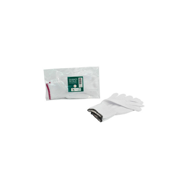 GUANTO DI FILO COTONE 100% BIANCO PER ALLERGIE DERMATOLOGICHE 8,5 1 PAIO