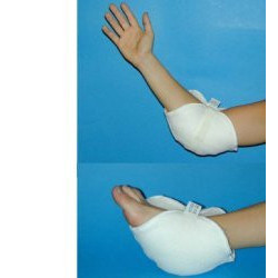 GOMITIERA/TALLONIERA IN VELLO SINTETICO PER LA PREVENZIONE DELLE PIAGHE DA DECUBITO A LIVELLO DEI GOMITI E/O DEI TALLONI NEI PAZ