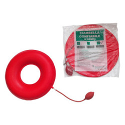 CIAMBELLA GONFIABILE PER INVALIDI IN GOMMA ROSSA TEAM DELUXE CON POMPA 45CM DIAMETRO