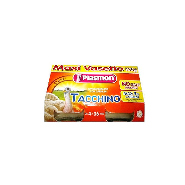 PLASMON OMOGENEIZZATO TACCHINO 120 G X 2 PEZZI