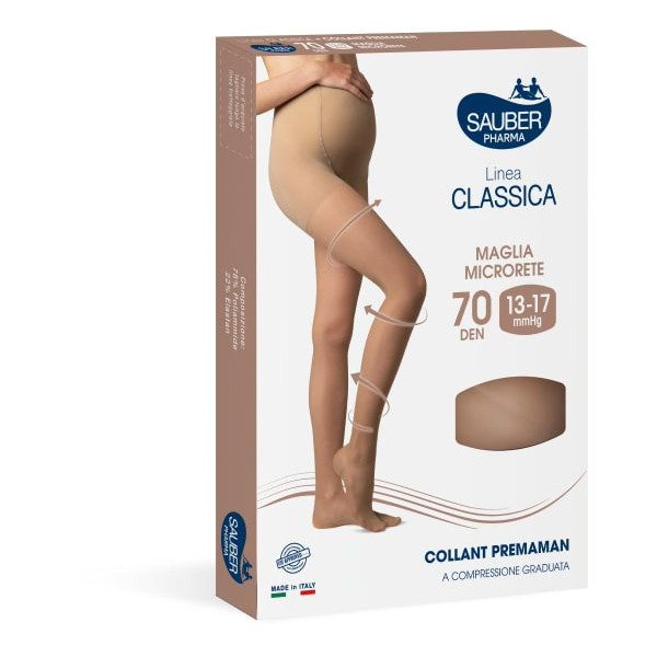 SAUBER COLLANT 70 DENARI PREMAMAN MAGLIA MICRORETE NEUTRO BEIGE 3 LINEA CLASSICA
