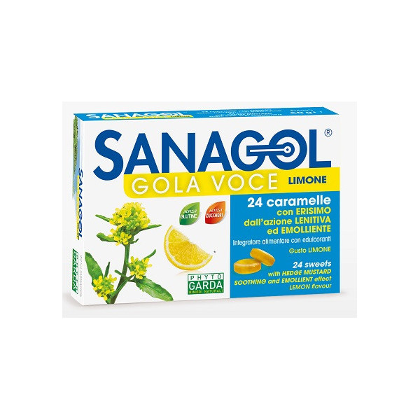 SANAGOL GOLA VOCE SENZA ZUCCHERO LIMONE 24 CARAMELLE