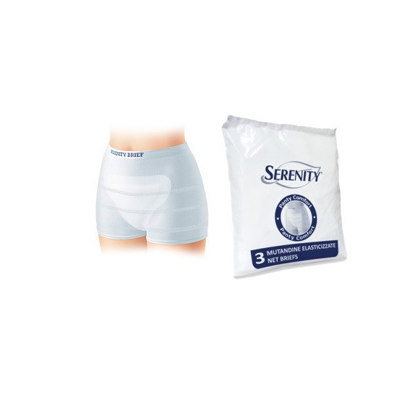 MUTANDINA A RETE PER INCONTINENZA SERENITY PANTY COMFORT S 3 PEZZI