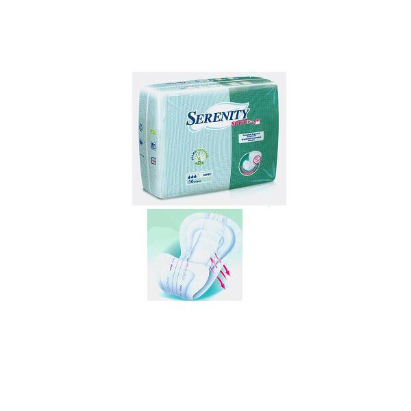 PANNOLONE PER INCONTINENZA SAGOMATO SERENITY SOFTDRY+ ALOE SUPER 30 PEZZI