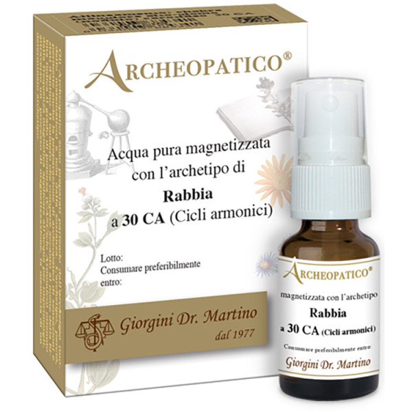 ARCHEOPATICO ACQUA PURA MAGNETIZZATA CON ARCHETIPO RABBIA A 30 CICLI ARMONICI 10 ML