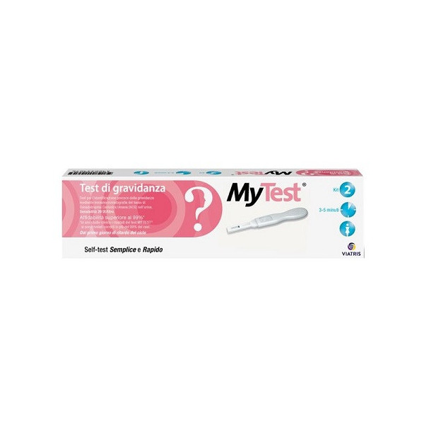 TEST DI GRAVIDANZA RAPIDO HCG MYTEST 2 PEZZI