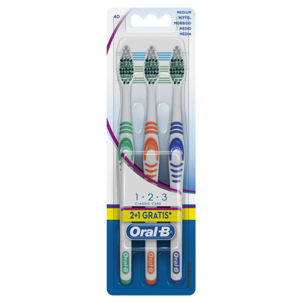 ORALB 123 CLASSIC CARE SPAZZOLINO MANUALE 3 PEZZI