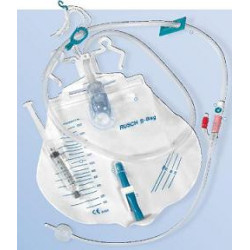 CATETERE IN SILICONE SCANALATO PROFILCATH PRECONNESSO CH16 LUNGHEZZA 40CM + SACCA DI DRENAGGIO DA 2000ML GRADUATA CON TUBO DI SC