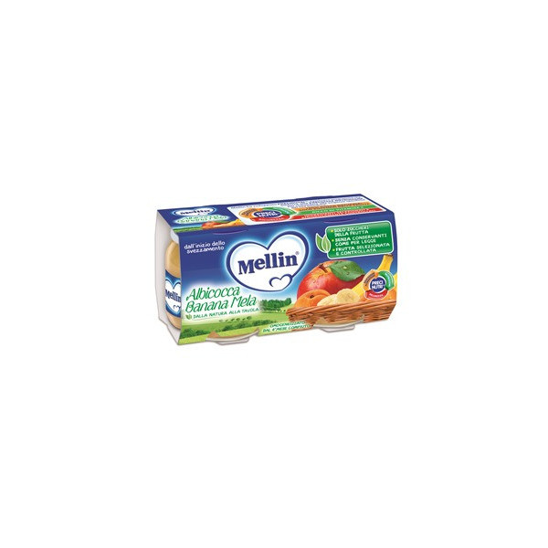 MELLIN OMOGENEIZZATO ALBICOCCA BANANA MELA 100 G 2 PEZZI