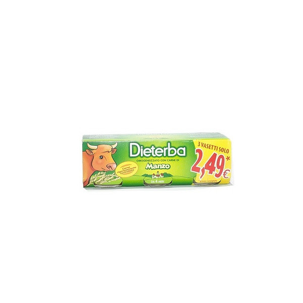 DIETERBA OMOGENEIZZATO MANZO 3 PEZZI 80 G