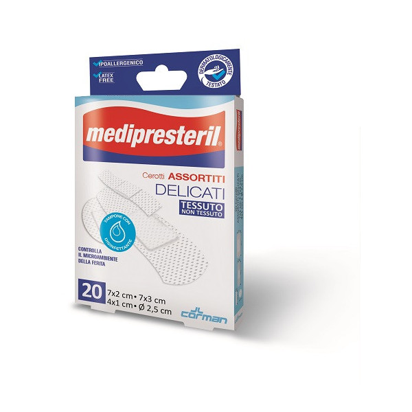 CEROTTI ASSORTITI MEDIPRESTERIL DELICATI TNT 20 PEZZI