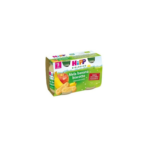 HIPP BIO OMOGENEIZZATO MELA BANANA BISCOTTO 2X125 G
