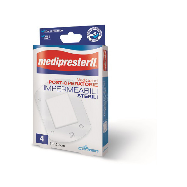 MEDICAZIONE POST OPERATORIA MEDIPRESTERIL IMPERMEABILE 10X15CM 4 PEZZI