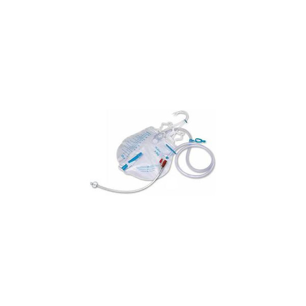 KIT PER CATETERISMO VESCICALE CON CATETERE PROFILCATH IN SILICONE SILKOMED A PERMANENZA DIAMETRO CH16 PRECONNESSO CON SISTEMA DI