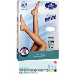 SAUBER COLLANT OPEN TOE MAGLIA MICRORETE 140 DEN COLORE NEUTRO BEIGE 3 LINEA CLASSICA