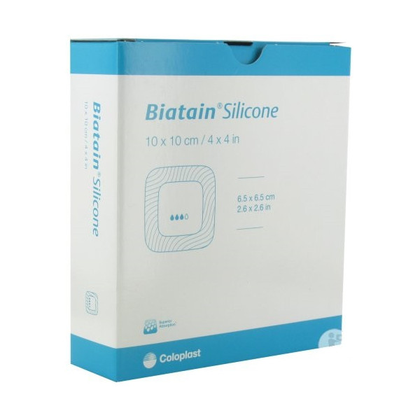 MEDICAZIONE BIATAIN IN SCHIUMA DI POLIURETANO CON BORDO ADESIVO IN SILICONE LITE 10X10 CM 10 PEZZI