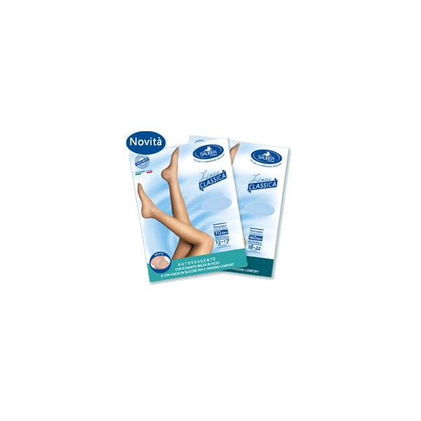 SAUBER CALZA AUTOREGGENTE 70 DENARI MAGLIA MICRORETE NERO 2 LINEA CLASSICA