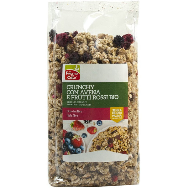 FSC CRUNCHY CON AVENA E FRUTTI ROSSI BIO AD ALTO CONTENUTO DI FIBRE CON OLIO DI GIRASOLE SENZA OLIO DI PALMA 375 G FSC CRUNCHY CON AVENA E FRUTTI ROSSI BIO AD ALTO CONTENUTO DI FIBRE CON OLIO DI GIRASOLE SENZA OLIO DI PALMA 375 G