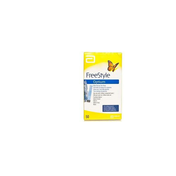 STRISCE MISURAZIONE GLICEMIA FREESTYLE OPTIUM TEST STRIPS 50 PEZZI SENZA CALIBRAZIONE